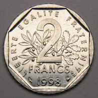 2 Francs Semeuse, 1998, Sans Point Entre O Et ROTY, Nickel - V° République - 2 Francs