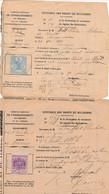 1863/66 Timbre Fiscal X 2 (20 C, 50 C) Sur Quittance. - Revenue Stamps