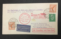 ALLEMAGNE Mai 1931 - Lettre Par Avion Lancé Par Catapulte - Luftpost Brief - Cover Sent From Koln To New York - Covers & Documents