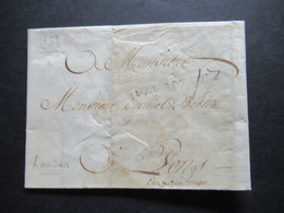 Frankreich 1729 Paris Faltbrief Mit Inhalt Und Schnörkel Unterschrift / Autograph Schwarzer Stempel L1 - Entry Postmarks