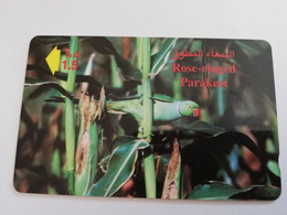 OMAN /GPT     OMN130   NATURE IN  OMAN   /ROSE RINGED PARAKEET       RO 1.500       Nice Used Card    **9335** - Oman