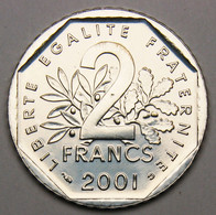 RARE, Issue De Coffret : FDC ! 2 Francs Semeuse, 2001, Nickel - V° République - 2 Francs