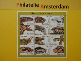 Tanzania 1995, FULL SHEET / FAUNA SNAKES: Mi 2125-36, ** - KB - Serpenti