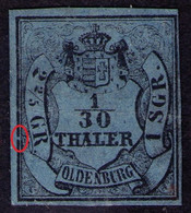 1/10 Thaler Blau - Oldenburg Nr. 2 III Mit DZ/Abart: Rahmen Offen - Oldenbourg