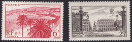 FRANCE, 1947, Monuments Et Sites, La Croisette à Cannes, Place Stanislas Nancy ( Yvert 777-778 ) - Nuovi