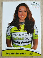 Card Sophie De Boer - Parkhotel Valkenburg Team 2014 - Cycling - Cyclisme - Ciclismo - Wielrennen - Netherlands - Cyclisme