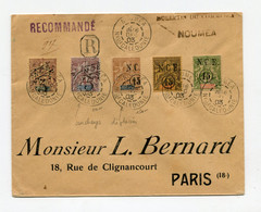 !!! NVELLE CALEDONIE, LETTRE RECO DE NOUMEA DE 1903 POUR PARIS BEL AFFRANCH DONT VARIETES - Storia Postale