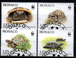 MONACO - 1991 - WWF: TARTARUGA TERRESTRE - PROTEZIONE DELLA NATURA - USATI - Oblitérés