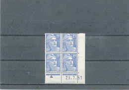 COINS DATES- N° 886** -GANDON 15f Bleu-25-7-51 - 1950-1959