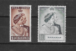 1948 - BAHAMAS - ROYAL SILVER WEDDING - CATAL.ST.GIBBONS 194/95 - MINT NEVER HINGED - NON LINGUELLATO - 1859-1963 Kolonie Van De Kroon