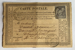CARTE PRÉCURSEUR De ROLAMPONT Pour CHAMPLITTE Avec Affranchissement Type Sage De 1878 - Precursor Cards