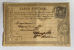 CARTE PRÉCURSEUR Pour CHAMPLITTE Avec Affranchissement Type Sage De 1878 - Voorloper Kaarten