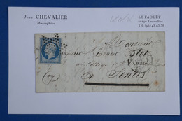 W3  FRANCE BELLE  LETTRE RARE 17 11 1852 ETOILE DE PARIS SUR N° 10  A PONT STE MAXENCE OISE+++ AFFR. INTERESSANT - 1852 Luis-Napoléon