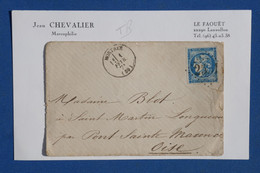 W4  FRANCE BELLE  LETTRE RARE 1 FEVR. 1871  MORTREE A PONT STE MAXENCE OISE+BORDEAUX N ° 45++ AFFR. INTERESSANT - 1870 Emission De Bordeaux