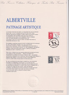 Patinage Artistique Collection Historique De France 1er Jour Albertville 08.02.90 N°2633 Encart Double 04-90 - Documentos Del Correo