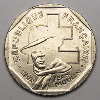 2 Francs Jean Moulin, 1993, Nickel - V° République - 2 Francs