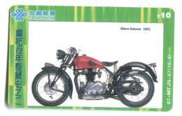 Télécarte China Unicom - Moto Gilera Saturno 1951 - Motorbikes