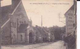 CPA 28 COULOMBS L' Eglise Et Rue Principale - Other Municipalities