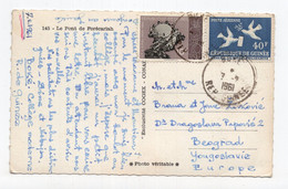 1961. GUINEA TO BELGRADE,YUGOSLAVIA,AIRMAIL POSTCARD,USED - Guinée