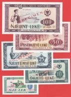 ALBANIE -Série De 5 Billets SPECIMEN De 1976 - NEUF - Albanien