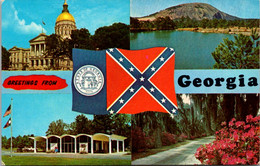Georgia Greetings Showing Flag State Capitol And More - Atlanta