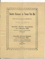 VAR..LA GARDE ..SOCIETE AGRICOLE DE THANH-TUY-HA......ASSEMBLE GENERALE 1955....4 PAGES INTERIEUR - Unclassified