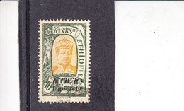 ETIOPIA  1925-26 - Yvert   142° -  Soprastampato - Äthiopien