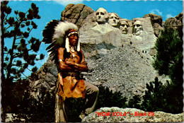 South Dakota Black Hills Mount Rushmore And Sioux Indian Warrior Black Elk 1976 - Mount Rushmore