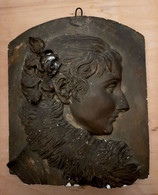 "Nobile Donna" 1890 Gesso Bassorilievo Patina Bronzo - Chalk Bas Relief Patinated Bronze - Piedras Y Mármoles