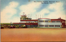 Iowa Des Moines Municipal Airport New Terminal Building Curteich - Des Moines