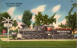 Florida Bradenton Old Wood Burner Old No 2 Locomotive 1956 - Bradenton