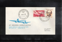 Italy / Italia 1973 Helicopter / Hubschrauber Flight Senigallia - Orbetello Interesting Cover - Helicopters