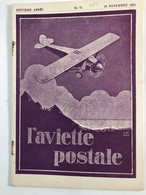 REVUE L'AVIETTE POSTALE N°71 - 10 Novembre 1931 - Andere