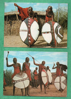 Kenya Masaai Masai Warriors ( 2 Post Cards ) - Kenya