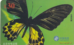 CHINA - Butterfly, China Telecom Prepaid Card Y30, Exp.date 31/12/00, Used - Farfalle
