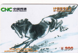CHINA - Horse, Painting, China Netcom(IP) Prepaid Card Y200, Exp.date 01/07/03, Used - Horses