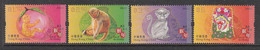 2016 Hong Kong Year Of The Monkey Complete Set Of 4 MNH @ BELOW FACE VALUE - Ungebraucht