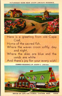 Massachusetts Cape Cod Greetings Joseph Lincoln's Residence & Summer Residence - Cape Cod