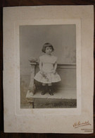 Carte Photo 1890's Enfant Fille Guerschel Photographie TIRAGE SUR PAPIER ALBUMINÉ SUPPORT CARTON - Portretten