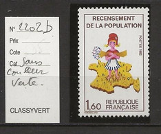 VARIETE FRANCAISE N° YVERT   2202b - Unused Stamps