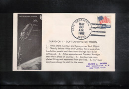USA 1966 Space / Raumfahrt Surveyor I Soft Landing On The Moon Interesting Cover - USA