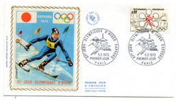 FDC Soie -1972---Jeux Olympiques D'hiver  SAPPORO -Japon  ....cachet  PARIS - 75 .......à Saisir - 1970-1979