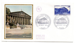 FDC Soie - 1971 - 59° Conférence Union Interparlementaire.... ...cachet  PARIS  -75. ...à Saisir - 1970-1979