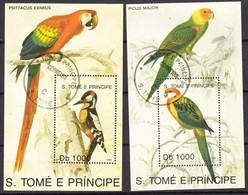 Sao Tome And Principe 1992 Birds Mi#Block 285 And 286 Used - São Tomé Und Príncipe