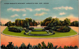 Indiana Gary Marquette Park Father Marquette Monument 1944 - Gary