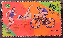 C 3565 Brazil Stamp Olympic Games Rio 2016 Triathlon Natacao Bicycle Cycling 2015 - Ungebraucht