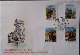 TAIWAN FORMOSA 1993 STONE LION F.D.COVER - Storia Postale