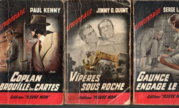 3 Romans Espionnage -  Editions Fleuve Noir Divers  N: 310 N: 331 Et 378  De 1962  Et 1963 - Fleuve Noir