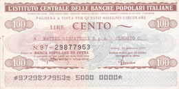 Italie - Billet De 100 Lire - Istituto Centrale Delle Banche Popolari - 31/01/1977 - Emissions Provisionnelles - Arona - [ 4] Vorläufige Ausgaben