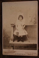 Photo 1890's Epreuve Portrait Enfant Fille Tirage Sur PAPIER ALBUMINÉ Support CARTON Photographie Van BOSCH CDC - Alte (vor 1900)